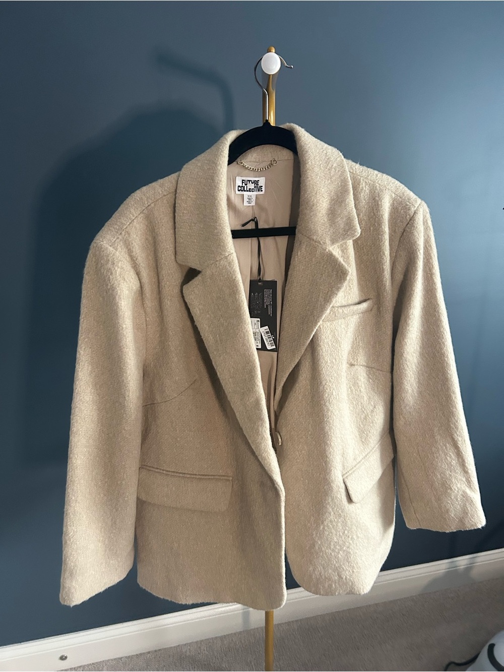 Future Collective Cream Bouclé Blazer